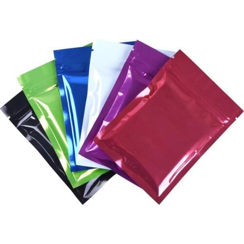Large Size 6 colors 1000pcs/lot Metallic Mylar Self seal Bags Flat Black Aluminum foil Packing Bags plastic bags