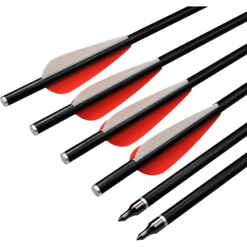 12pcs 14" 16" 18" Crossbow Bolts Fiberglass Arrow Flat Nock 100 Grain Screw Tip Archery Bow Free Shipping Hunting Outdoor Sport
