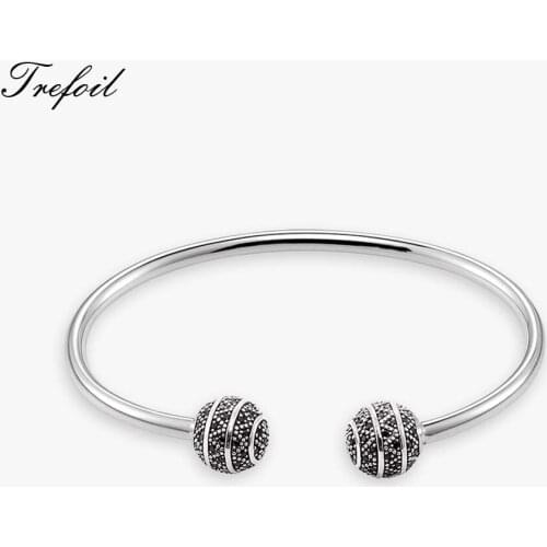 Bracelets Bangles Zig Zag Black CZ Pave,Fashion Jewelry Trendy Wrap Geometric Bracelet Gift For Women and Men 2018 New Joias