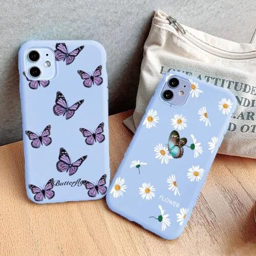 Cover on For Samsung Galaxy S8 S10 S9 S20 Note 20 Ultra 10 Plus Pro Lite 8 9 5 S10e S7 Edge J6 2018 J7 Lovely Butterfly TPU Case