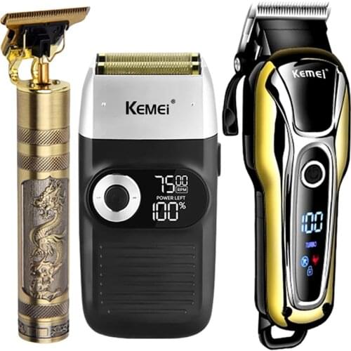 Kemei Hair Clipper Electric Hair Trimmer professional Mens LED display hair clipper Wireless Hair Cutter Barber shop home 4