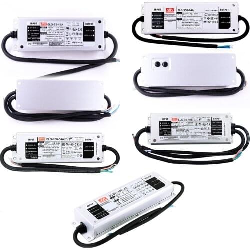 ELG-75/100/100U/150/200/240/300 Meanwel Led Driver acdc 12/24/36/42/48/54V adjustable power supply for led light waterproof ip67