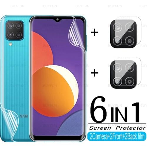 6in1 Hydrogel Film For Samsung Galaxy M12 M62 M21 M21S M31 M31S M30S M01 Screen Camera Lens HD Soft Protective Film Not Glass