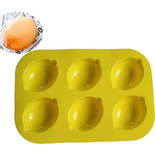 Lemon Cake Tools DIY Universal 6 Cavity Silicone Muffin Cake Mold Non-Stick Brownie Bread Baking Pan Candy Soap Chocolate Mould