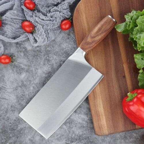 Liang Da 8 inch Stainless Steel Cleaver Butcher Knife Pro Kitchen Knife Wood Handle Chopping Knife Kitchen Cooking Chef Knife