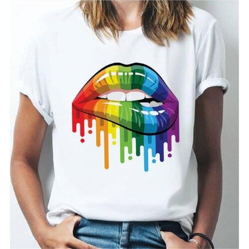 Fashion sequins lip t-shirts womens long sleeve basic tunic tops t casual shirt women t shirt