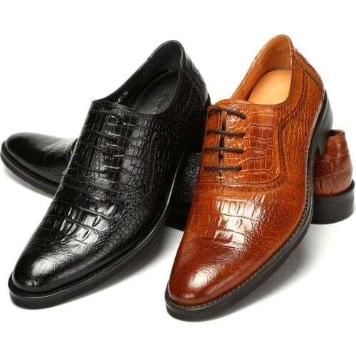 Large Size EUR45 Brown / Black Oxfords Mens Business Shoes Genuine Leather Office Shoes Male Social Shoes