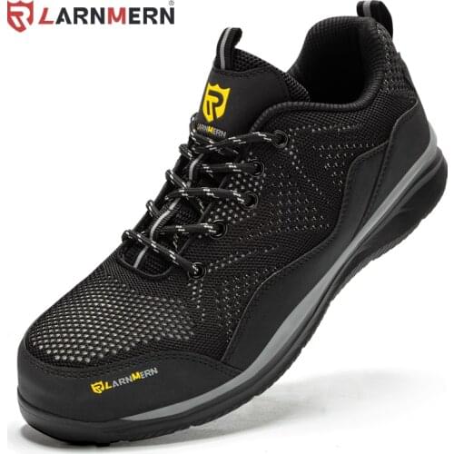 LARNMERN Mens Steel Toe Safety Shoes MeshBreathable Anti-puncture Indestructible Antislip Protective outdoor Boots