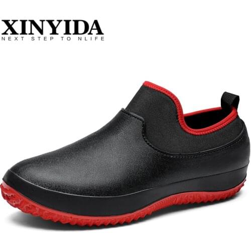 Unisex Non-slip Waterproof Garden Safety Shoes Slip On Elasticity Ankle Boots Car Wash Work Shoes Rain Boot Men Women Size 36-49