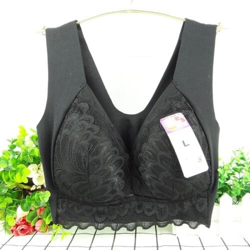 No Rims Seamless comfortable womens thin underwears women bras plus size 6XL large cup Lace Sexy Lingeries Flower bra
