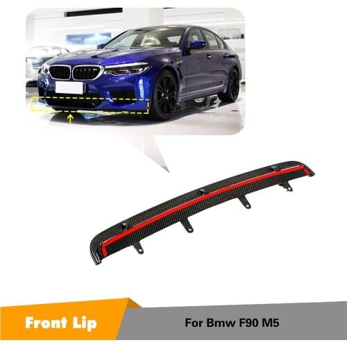 Front Bumper Lip Spoiler Splitters 2018 2019 2020 For BMW F90 M5 Carbon Fiber Front Bumper Guard