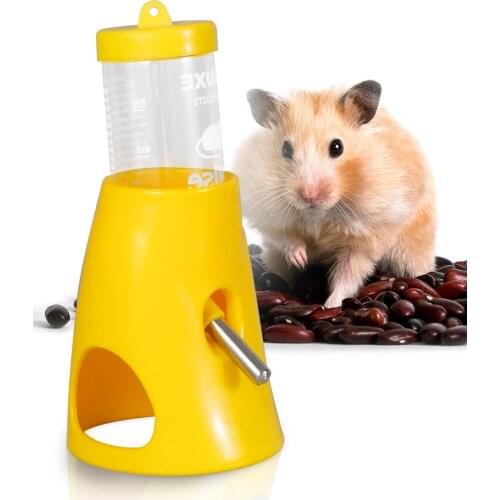 Plastic Hamster Squirrel Drinker Water Bottle Dispenser With Base Hut Small Animal Nest Toy