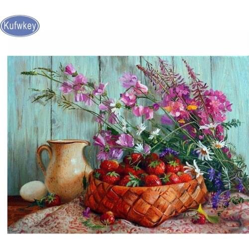 Full Square/round drill Mosaic Diamond Painting Fruit flower 5d diy Diamond Embroidery Rhinestones of Pictures Dinning Room art