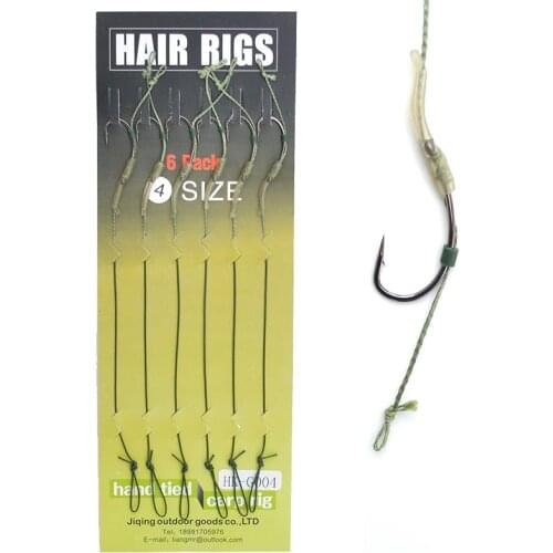 Carp Fishing Boilie Rig 6pcs/set Loops Coated Line Ready Made Hand Tied Carp Rig Curve Shank Fishing Hooks Size 2# 4# 6# 8