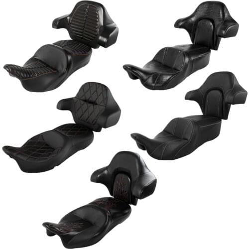 Motorcycle Driver Passenger Seat &Backrest Pad For Harley Touring Road Street Glide 14-20