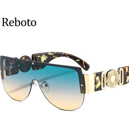 2021 Pilot Rimless Sunglasses Women Luxury Brand Gradient Oversized Green Sunglasses Men Male Celebrity Fashion UV400