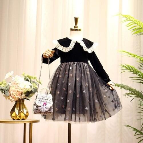 Baby Girls Start Dresses Spring Toddler Fall Princess Clothes Lace Mesh Autumn Childrens Clothing Party Casual Wear Costumes