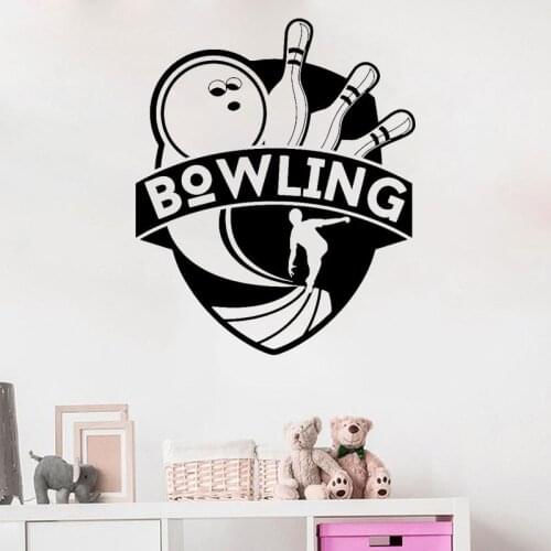 Bowling Wall Stickers Living Room Vinyl Decal Sport Sticker Entertainment Club Player Mural Home Decoration Leisure O192