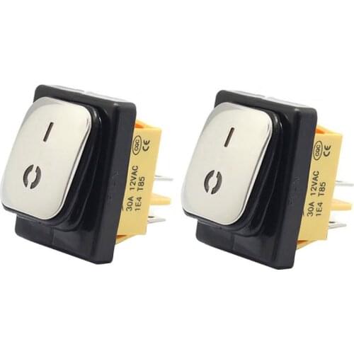Waterproof Rocker Switch Stainless Steel Surface 30A 220V LED 4Pin IP67 On-Off for Stove Washing Machine