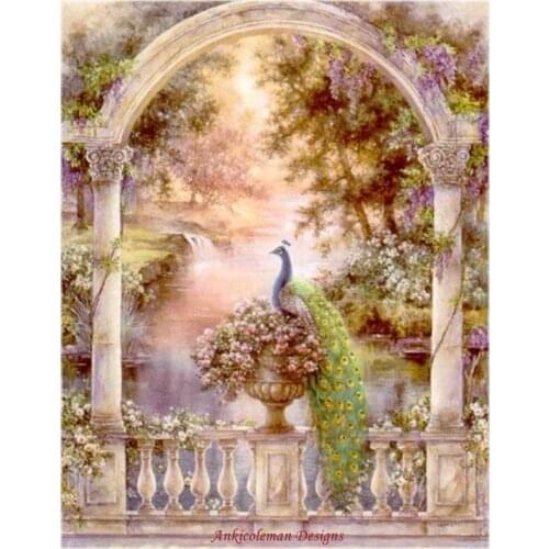 Needlework for embroidery DIY French DMC High Quality Counted Cross Stitch Kits 14 ct Oil painting - Majestic Peacock