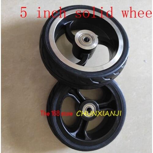 High-quality 5 inch Solid wheels Fast wheel F0,jackhot,Nes carbon fiber scooter solid tire with alloy rim or plastic hub