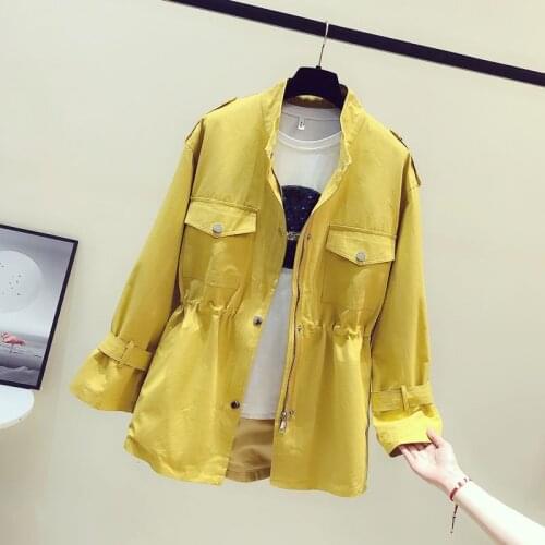 Womens Jackets 2021 Spring Autumn Long Sleeve Causal Windbreaker Famale Basic Jackets Coats Zipper Lightweight Jackets