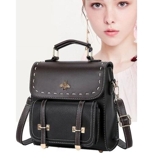 Female bag backpack Korean version 2020 new hit color PU mini multi-purpose ladies small backpack fashion all-match Vintage bag