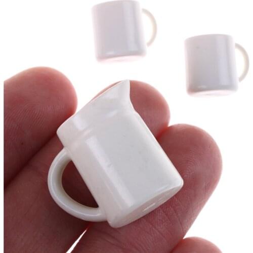 1 Set Plastic Coffee Tea Cups Accessory 1:12 Dolls House Miniature Cups & Pot Set Dollhouse Direction Furniture Toys