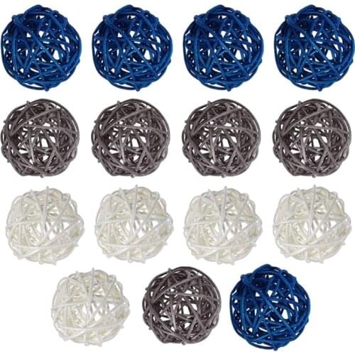 15Pcs Rattan Balls Decorative Ball Orbs Vase Fillers Table Decor, for Ceiling Orb Grapevine Ball Decorations