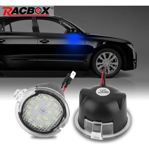 2pcs car Rear mirror LED Puddle Lamp White Blue High bright Under Side Mirror Lights For Ford Mondeo Explorer F-150 EDGE 12V