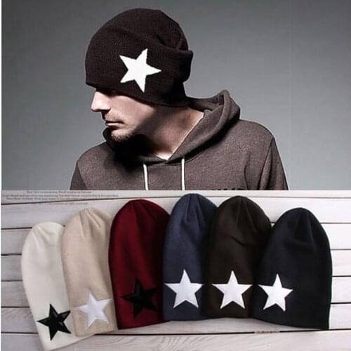 2021 Autumn and winter free shipping NEW hat Wool knitting fashion cap star design male fashion accessories-3