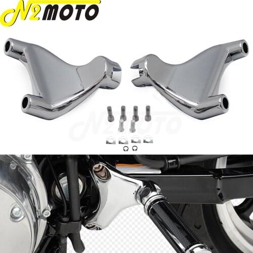2x Chrome Motorcycle Passenger Rear Foot Peg Stand Mounting Bracket Spacers w/ Bolts For Harley Sportster XL 883 1200 2004-2013