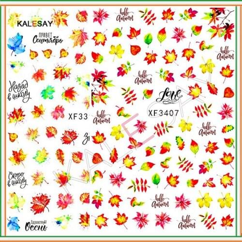 3D Maple Leaf Nail Art Stickers for Manicure Nail Design Decoration Decals Autumn Decor Self Adhesive Designer Nail Stickers