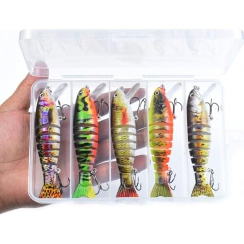 5pcs Fishing Lures for Bass Trout 4.3" Multi Jointed Swimbaits Fishing Hard Lure
