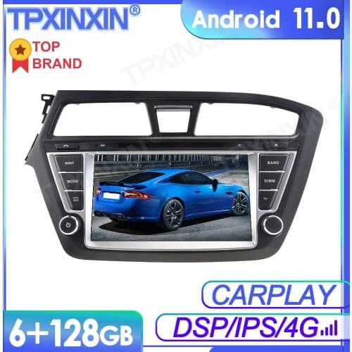 6+128GB Android 11 For Hyundai I20 2014 -2017 Car Multimedia Player GPS Navi Audio Stereo Screen DVD Head Unit Tape Recorder