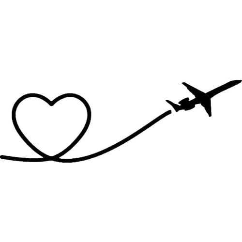 Creative Car Sticker Accessories Delicate Flying Plane Trail of Heart Love Motorcycle Waterproof Car Window Decal Apply To Car