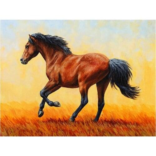 DIY Diamond Painting Horse, Animal Full Drill Paint with Diamonds Art By Number Kits Cross Stitch Home Wall Craft Decor