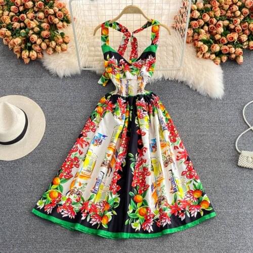 Amolapha High Quality Summer 2021 Women Strap A-line Mid-Long Dress Korean Halter Neck Sleeveless Female Chic Off Shoulder