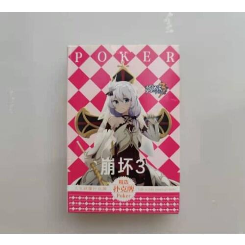 Anime Cartoon Honkai Impact 3 Poker Cosplay Board Game Cards Hardcover Poker Toy Gift With Box