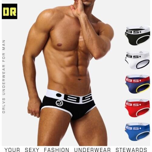 BS Brand Men Underwear Gay Jockstraps Sexy Briefs Low Rise Cotton Thongs G-Strings Gay Underwear Penis Pouch Breathable Bikini