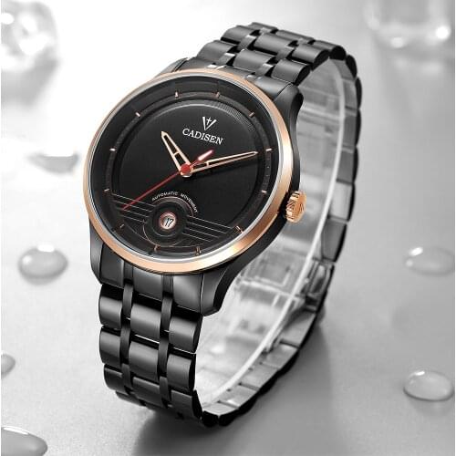 CADISEN Top Brand Men Mechanical Watch Automatic Japan NH35 Movement Fashion Luxury Stainless Steel Male Clock Relogio Masculino