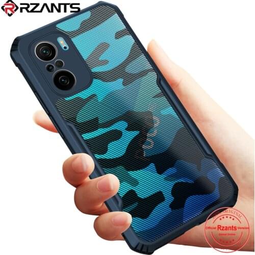 Rzants For Xiaomi POCO F3 Case Hard Camouflage Clear Cover Fexible TPU Frame Bumper Shockproof Back Casing