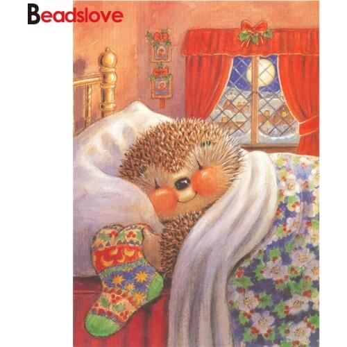 Hedgehog,sleep,Full,Diamond Embroidery,5D,Diamond Painting,Cross Stitch,3D,Diamond Mosaic,Needlework,Crafts,Gift,Christmas