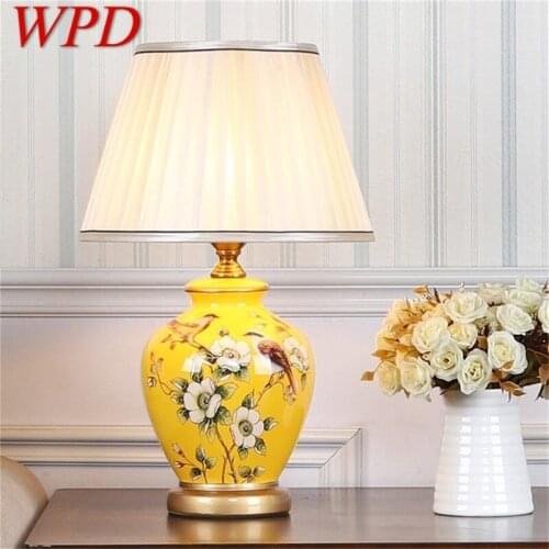 WPD Ceramic Table Lamps Copper Modern Luxury Pattern Desk Light LED Besjdes For Home Bedroom