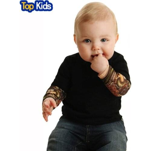 Newborn Toddler Kids Baby Boy Romper Jumpsuit Little Boys Rompers Long sleeve Tattoo printing Baby girl boys clothing OutfMBR039