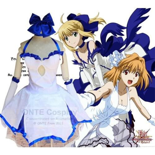 Fate/stay night Cosplay Costume Fate/Zero Saber Lily Cosplay Costume The BlueLily Dress