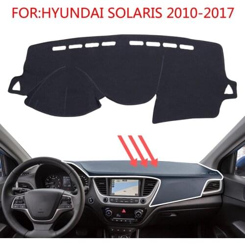 Smabee Dash Mat for HYUNDAI SOLARIS 2 2010-2017 Accessories Anti-Slip Dashboard Pad Dashmat Carpet Cover Sunscreen insulation
