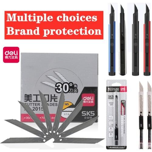 Small 9mm 30 degree oblique blade metal alloy steel paper cutting blade + black edge metal paper cutting knife art knife