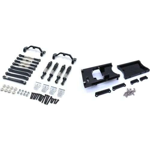 1 Set Metal Steering Servo Fixed Mount Bracket Beam & 1 Set RC Car Pull Rod Link Tie Rod Shock Absorber
