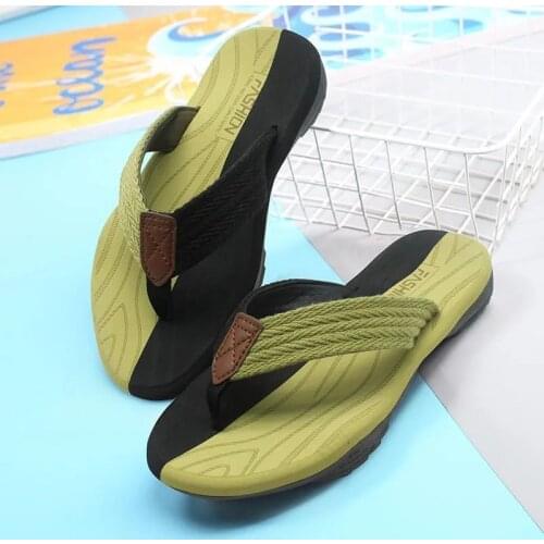 New Summer Mens Beach Flip Flops Outdoor EVA Comfortable Thick-soled Trendy Slippers